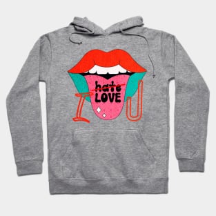 Retro Love Tongue - Tongue Message Hoodie